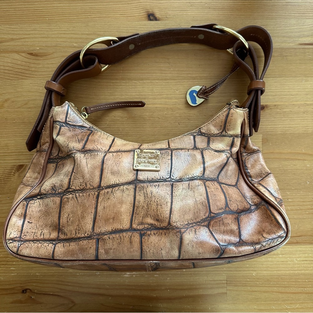 Dooney and Bourne Embossed Croc Hobo Bag